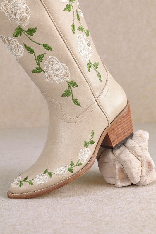 Boots- Mi.iM Zana Floral Embroidered Western Boot