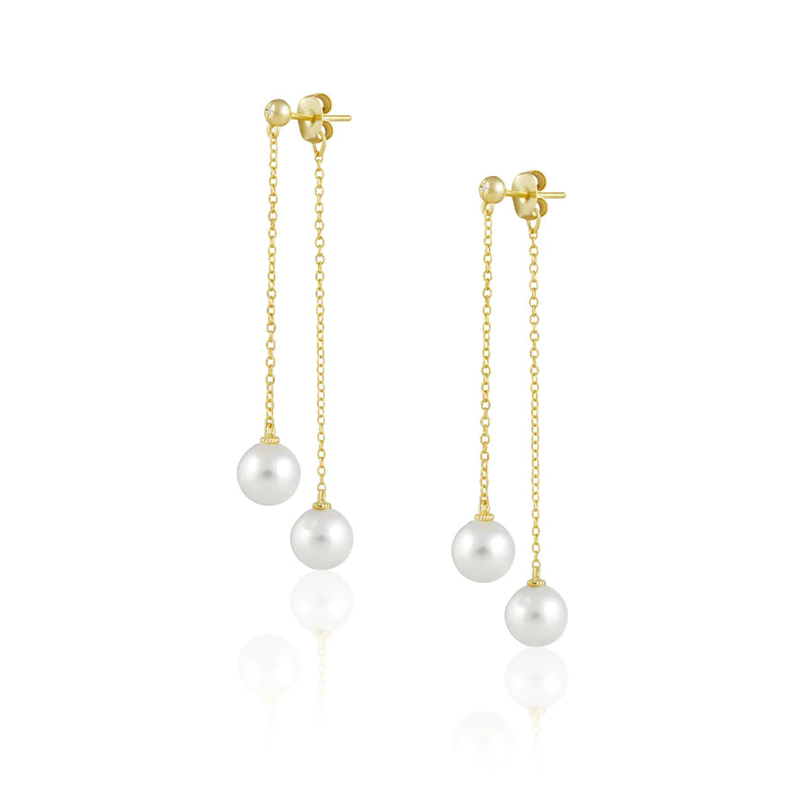 Earrings- Sahira Design Xana Double Pearl Dangle Earrings