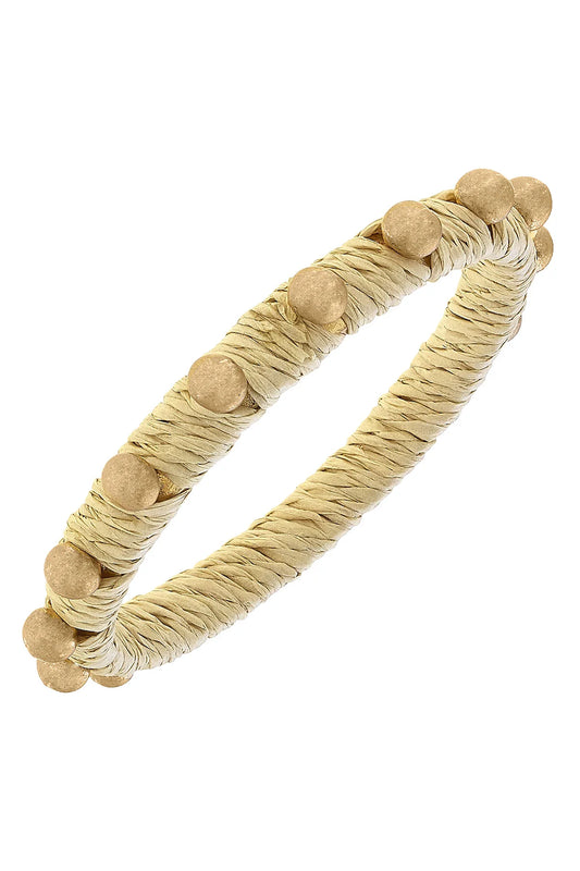 Bracelets- Canvas Ibiza Studded Raffia Bangle