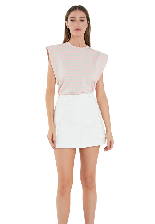 Apparel- English Factory Pocket Detail Cargo Skort Skirt