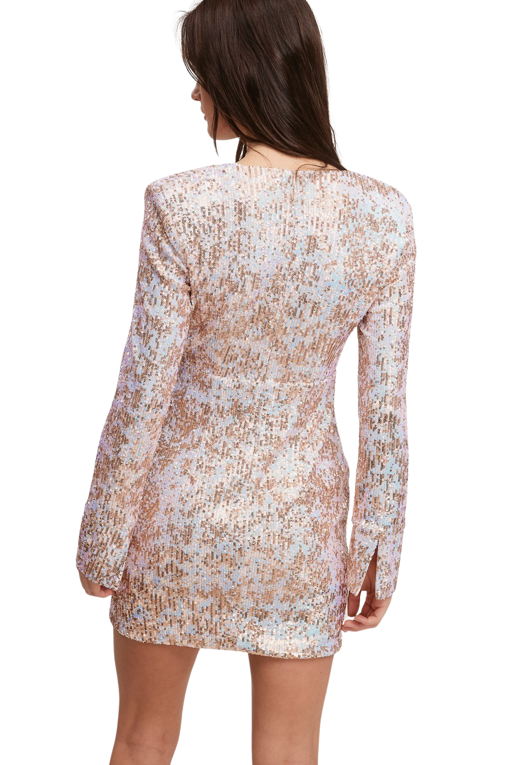 Apparel- Fanco Deep V- Neck Sequin Dress