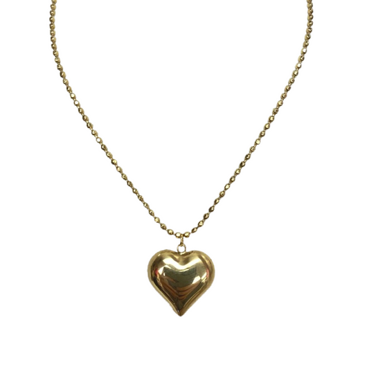 Necklaces- M&E Bling Big Heart Beaded Necklace