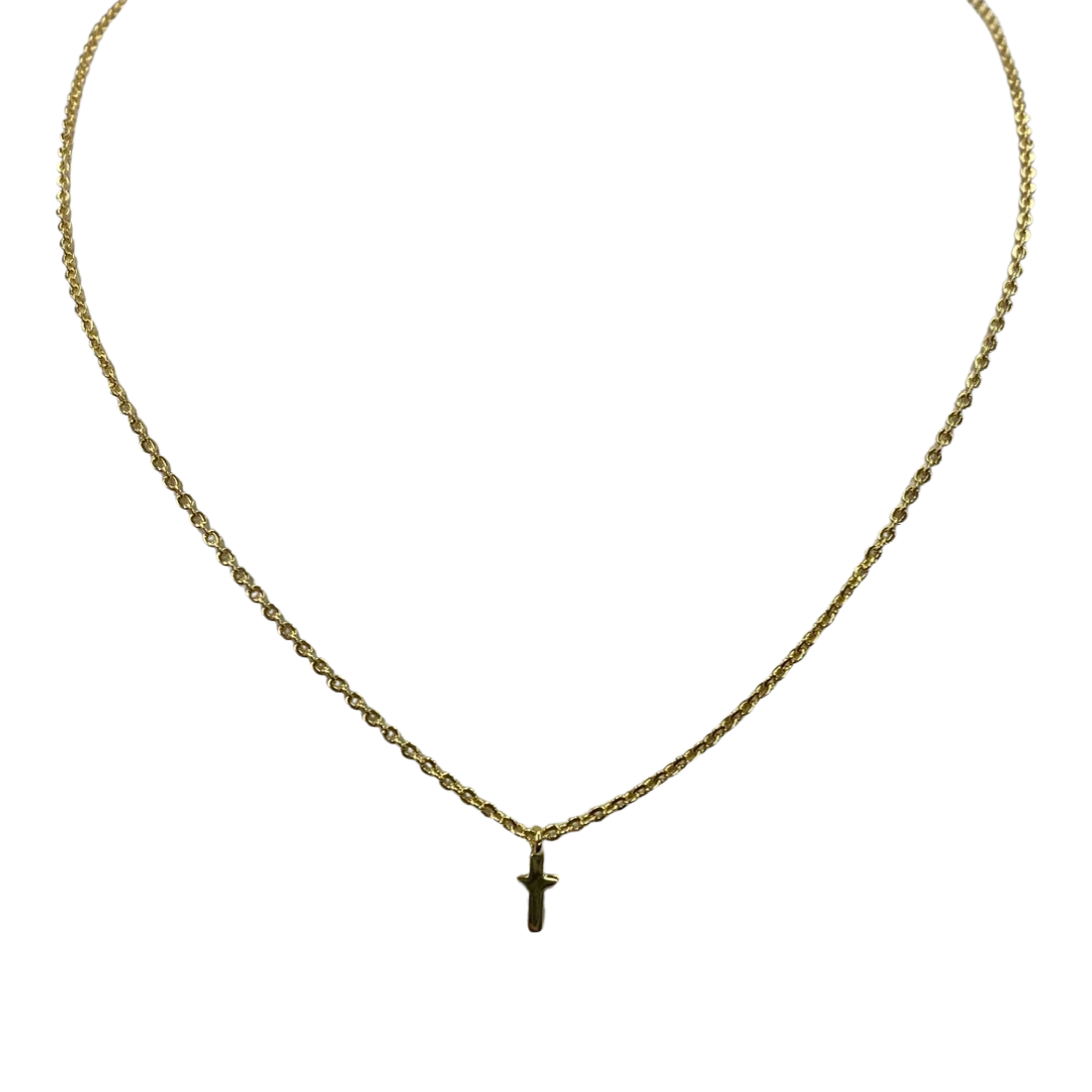 Necklaces- M&E Bling Tiny Cross Necklace