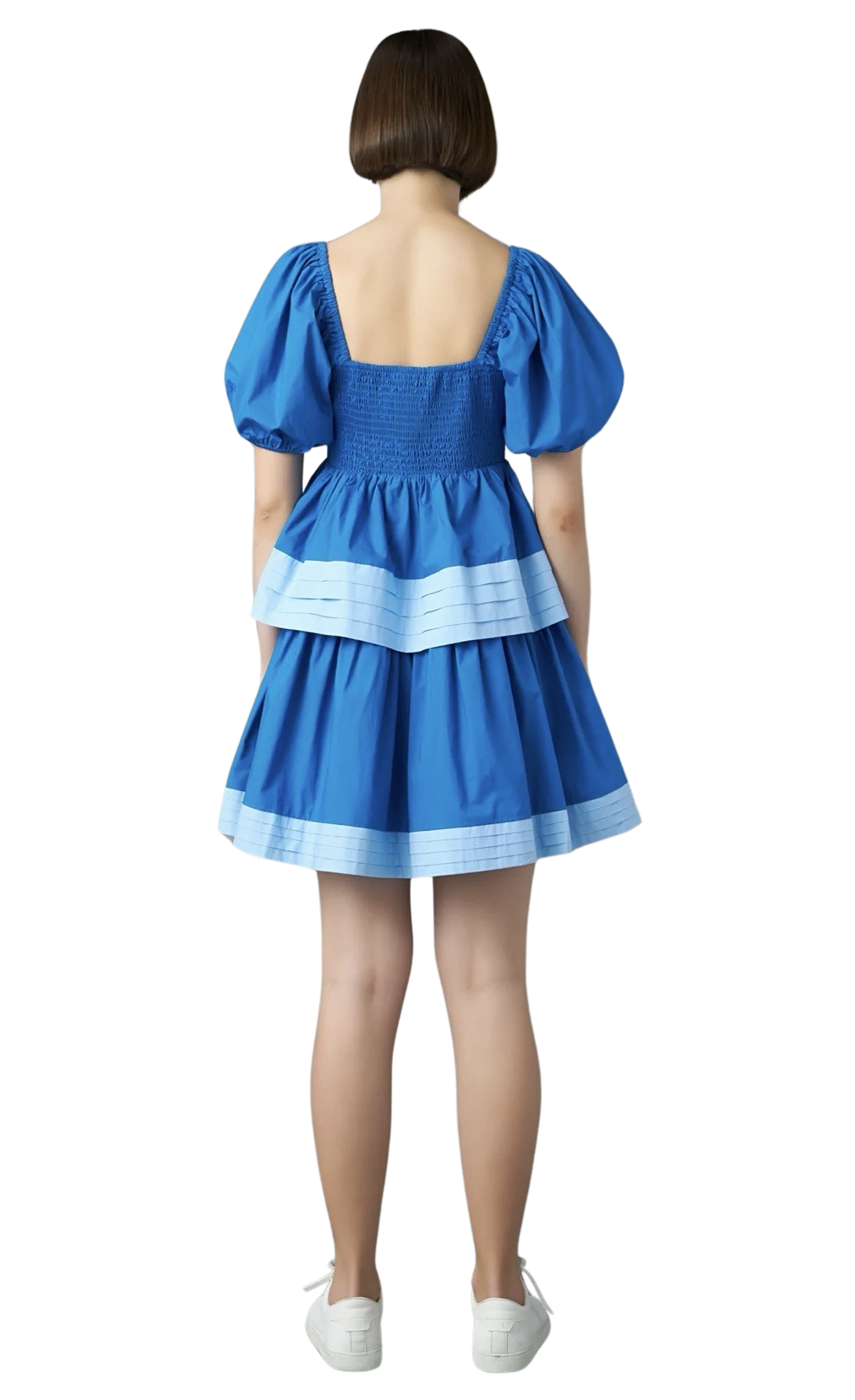 Apparel- English Factory Colorblock Smocked Tiered Mini Dress