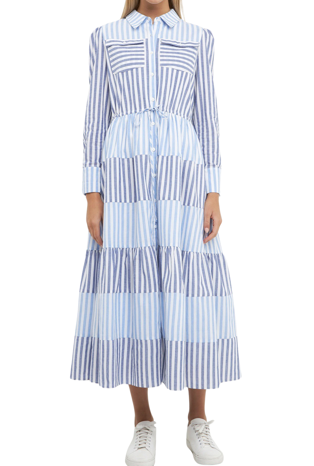 Apparel- English Factory Stripe Block Maxi Dress