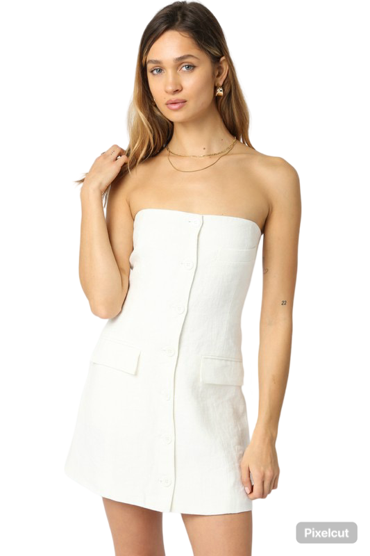 Apparel- Olivaceous Giselle Linen Dress