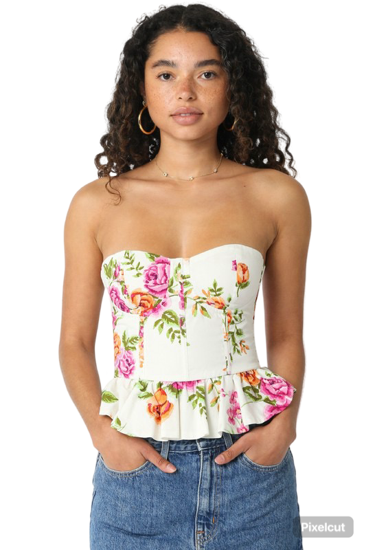 Apparel-Olivaceous Alexis Floral Tube Top