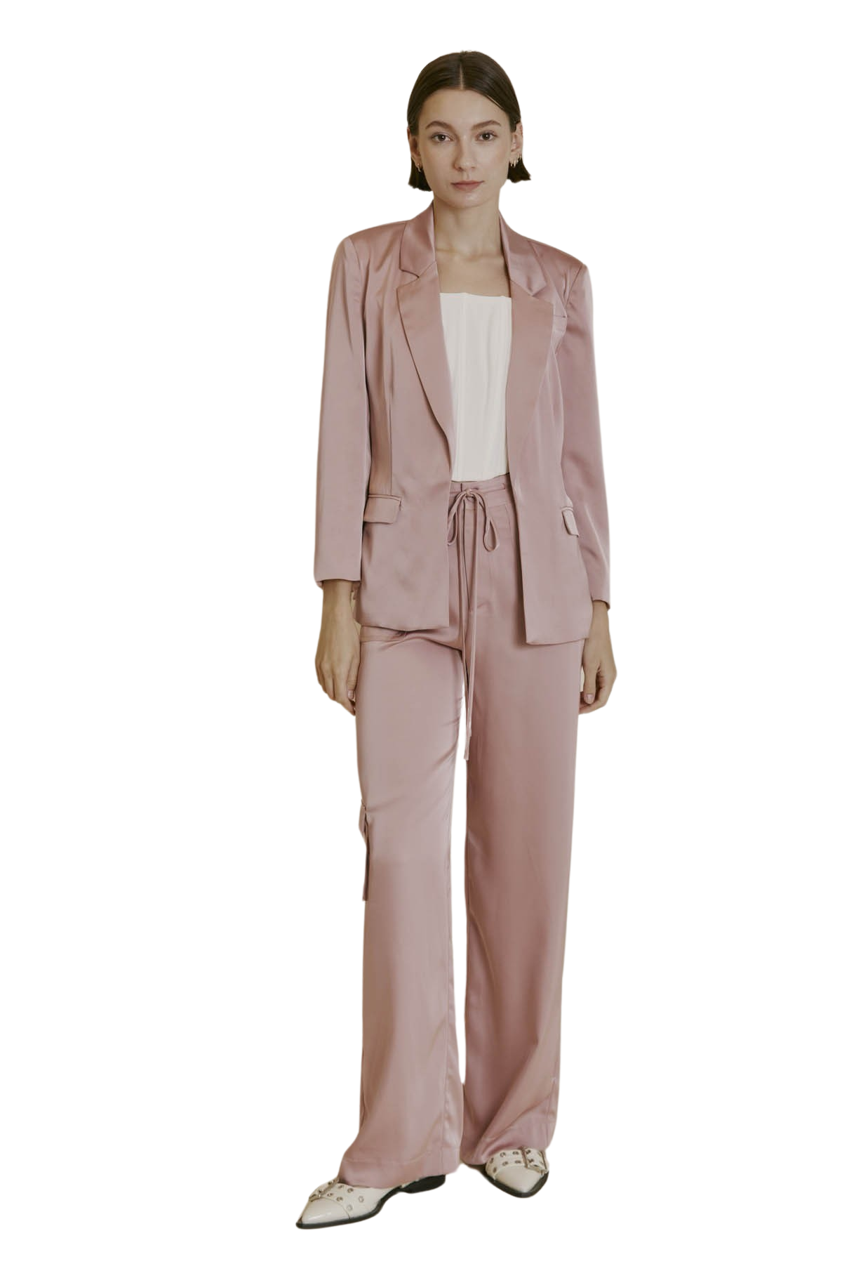 Apparel- Aureum Satin Blazer
