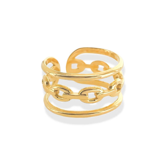 Rings- M&E Bling Water Resistant Gold Ring- 714rn004