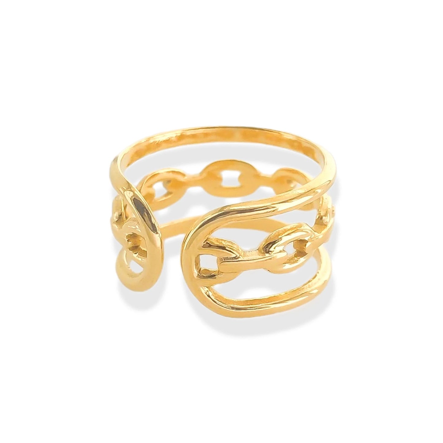 Rings- M&E Bling Water Resistant Gold Ring- 714rn004