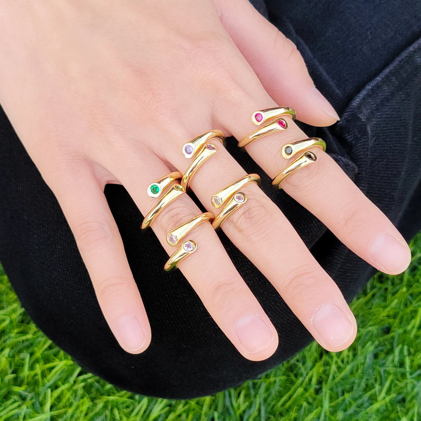 Rings- M&E Bling CZ Emerald Ring lrn233