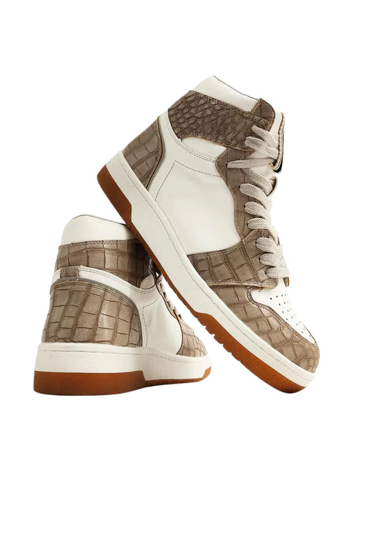 Sneakers- Shu Shop Rebecca Crocodile High Top Sneaker Taupe