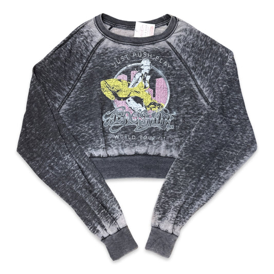 Apparel- Recycled Karma Aerosmith World Tour 01’ Cropped Sweatshirt