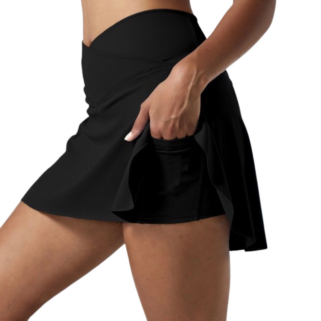 Apparel- Halara Everyday Cloudful Air Fabric Crossover 2-1 Tennis Skirt