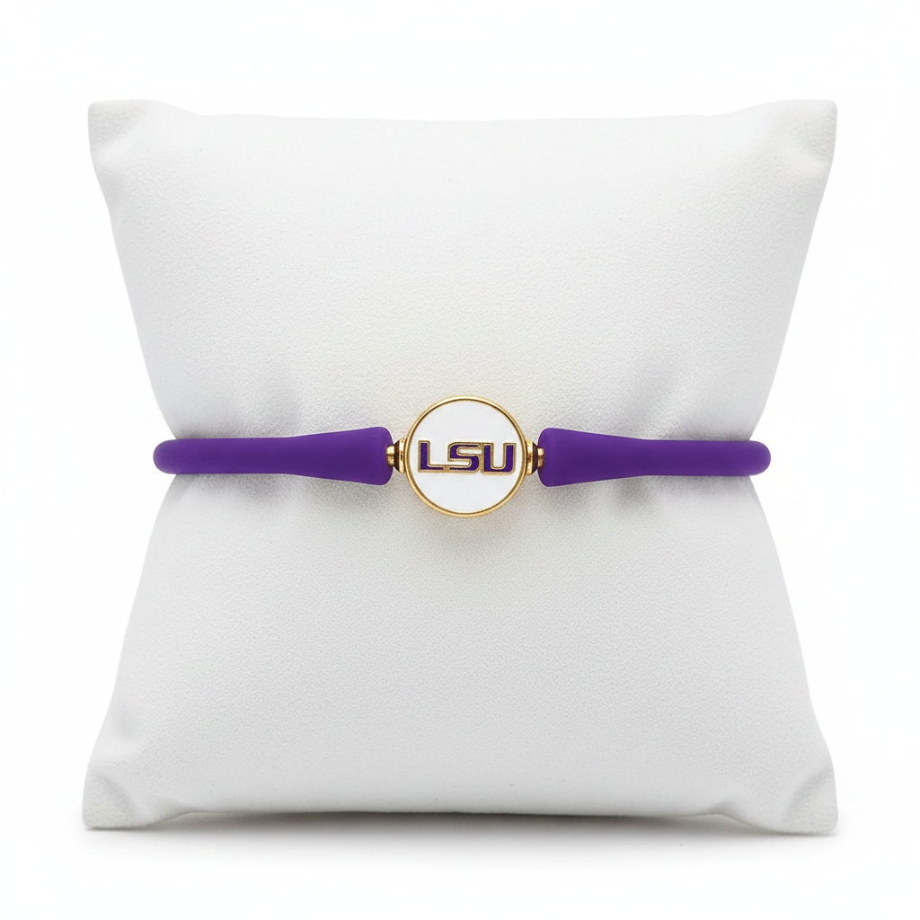 Bracelets- Canvas LSU Bali Silicone Bracelets