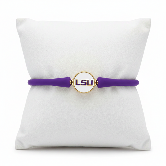 Bracelets- Canvas LSU Bali Silicone Bracelets