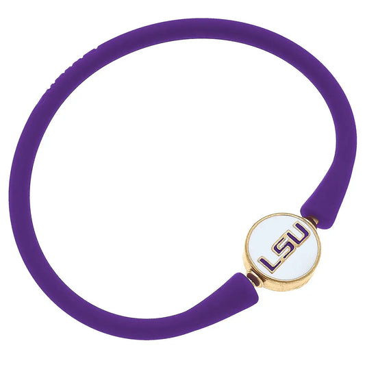 Bracelets- Canvas LSU Bali Silicone Bracelets