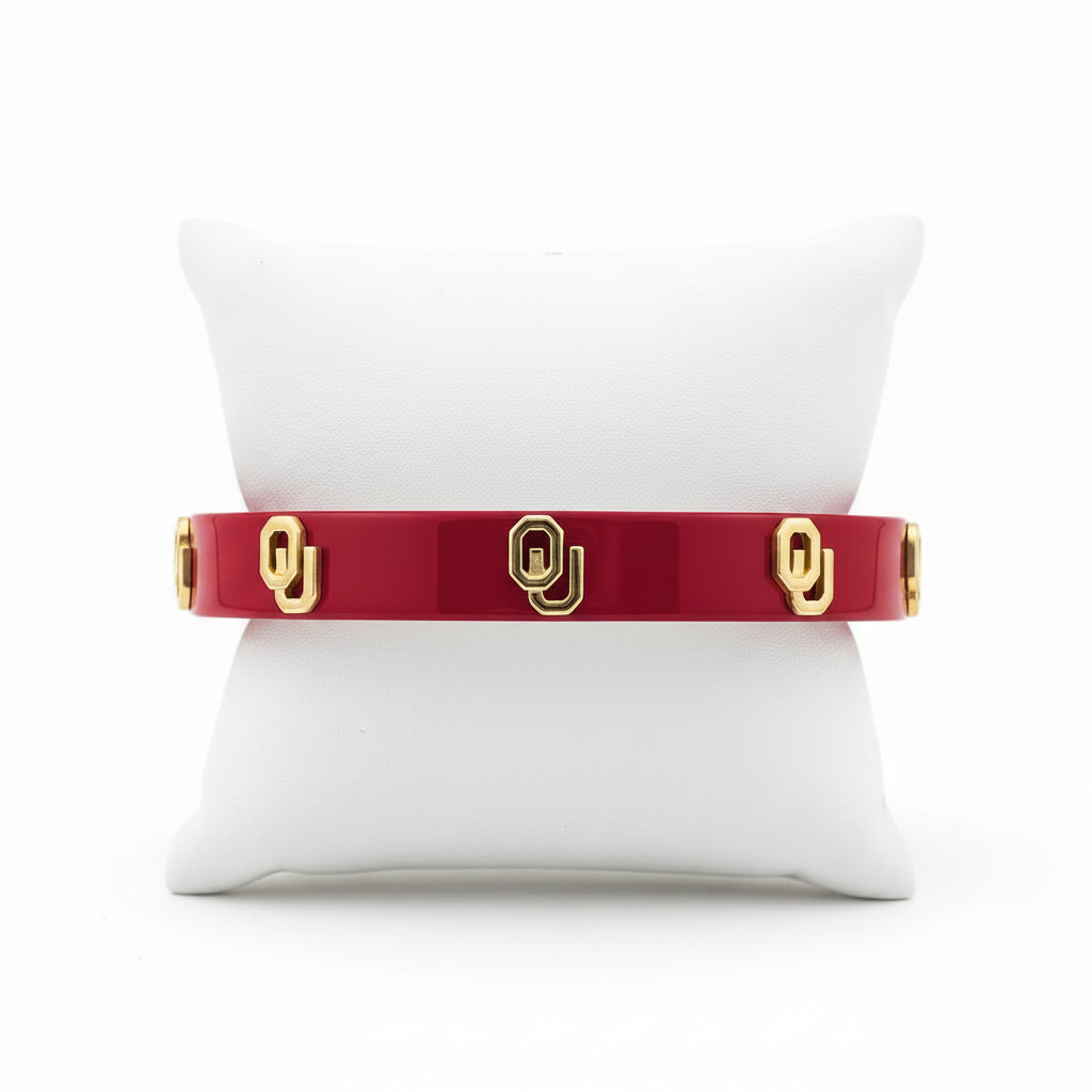 Bracelets- Canvas Game Day Oklahoma Resign Bangle