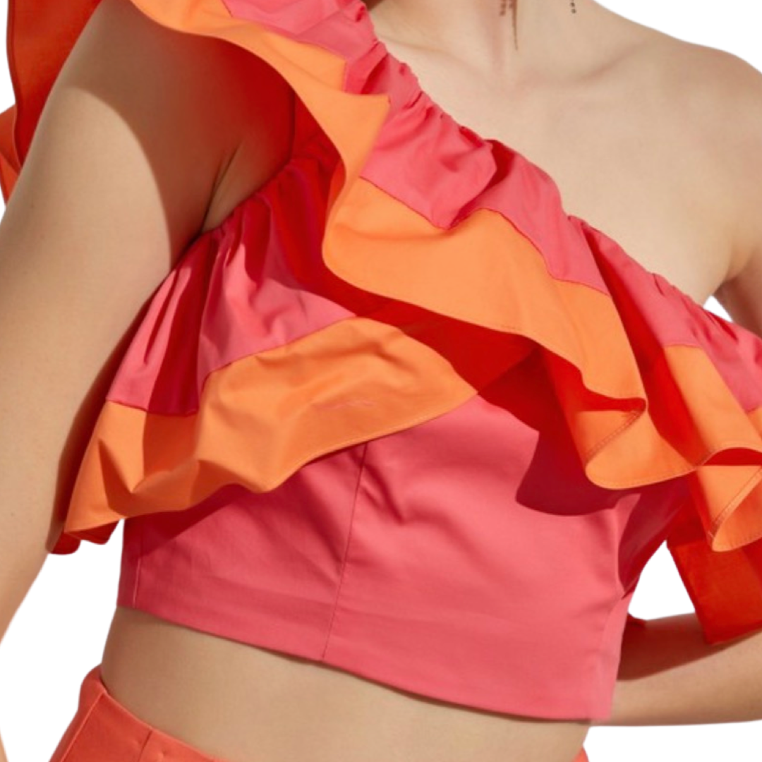 Apparel- Do+Be One Shoulder Ruffled Crop Top