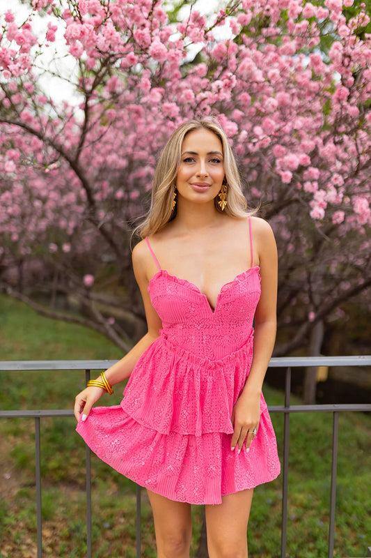 Apparel- Buddy Love Sissy Sweetheart Neckline Lace Dress