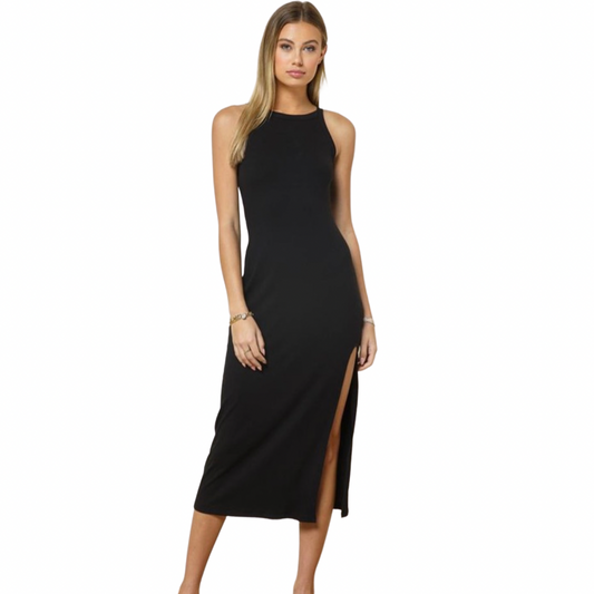 Style Rack Ribbed Cotton Midi Dress