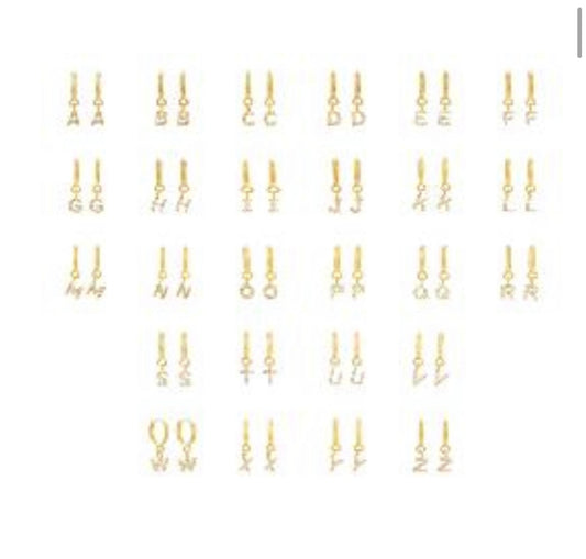 Earrings - The Crowns Bespoke 18k Alphabet Huggies