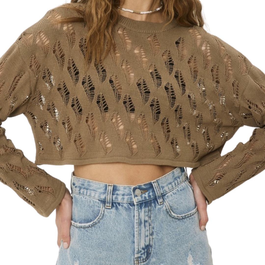 Apparel - Idem Ditto Knit Cropped Sweater