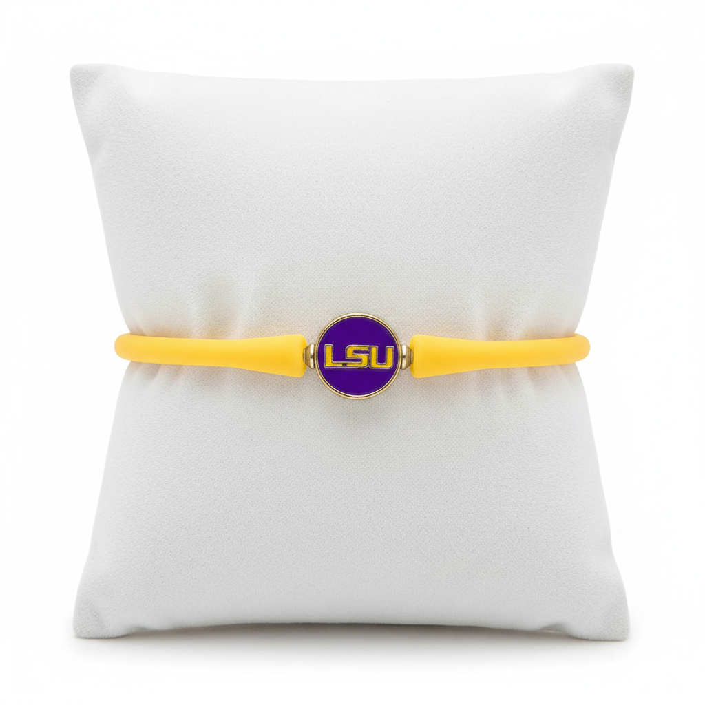 Bracelets- Canvas LSU Bali Silicone Bracelets
