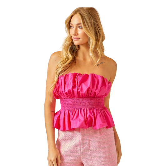Apparel - Day+Moon Smocked Waist Bubble Tube Top