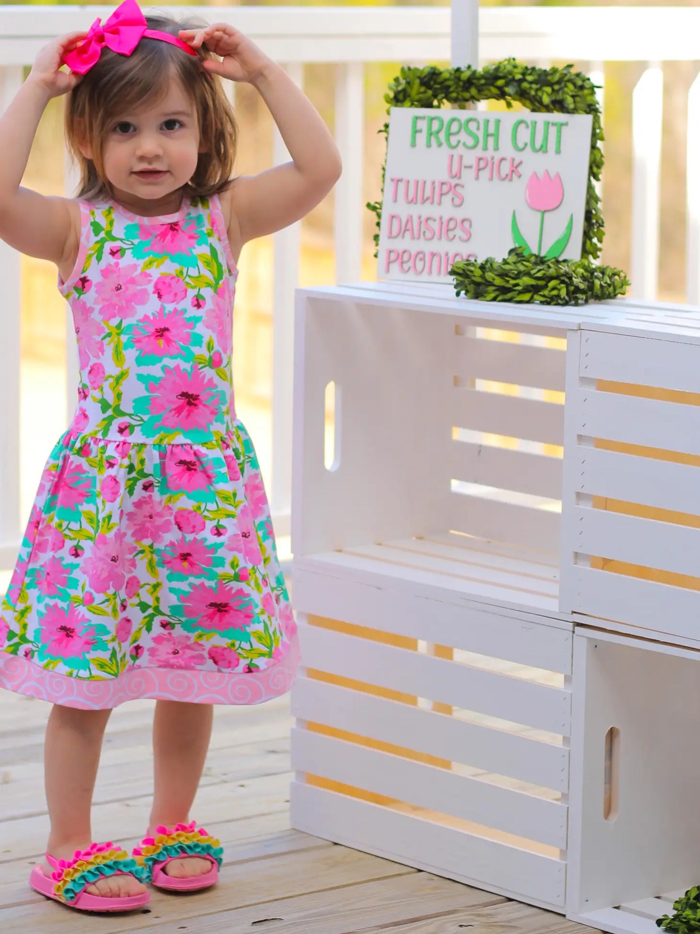 Girls- AnnLoren Summer Swing Floral Sundress