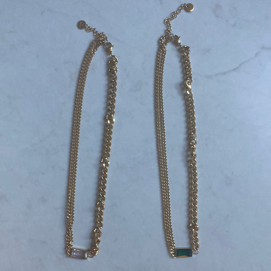 Necklaces- Mila and Stevie Hailee Muti Chain with Crystals Necklace
