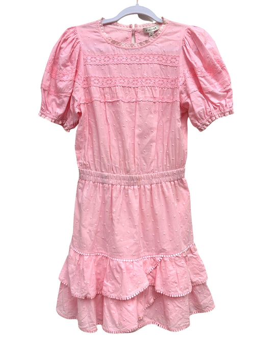 Apparel - Stellah Cinched Waist Eyelet Ruffle Dress