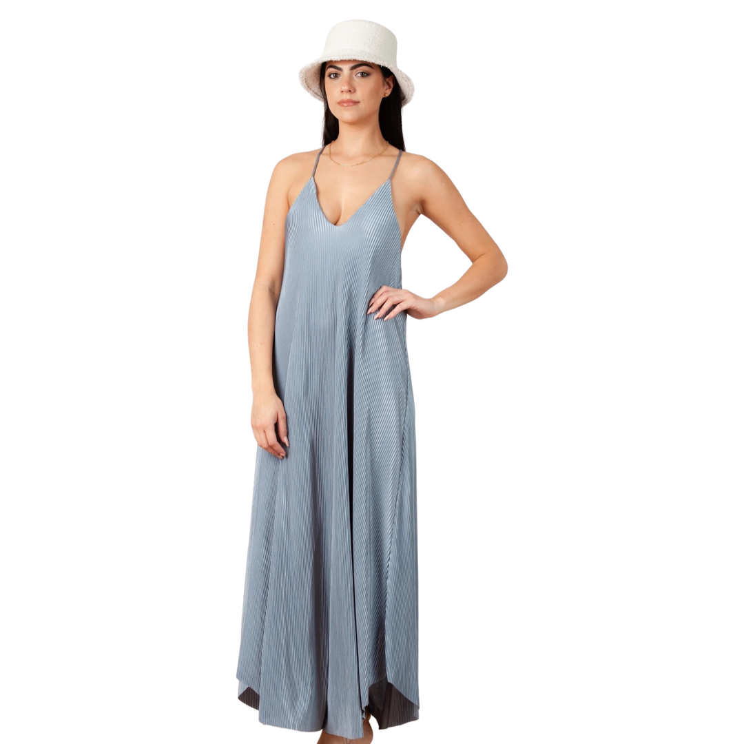 Apparel- Lucca Khloe Plisse Slip Dress