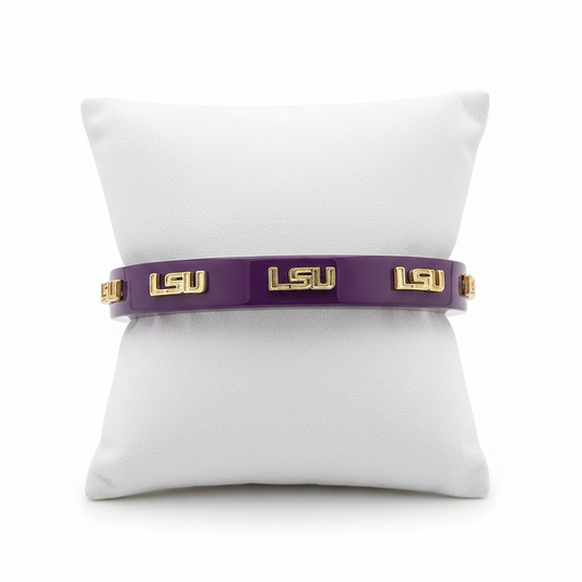 Bracelets- Canvas Game Day LSU Tigers Resign Bangle