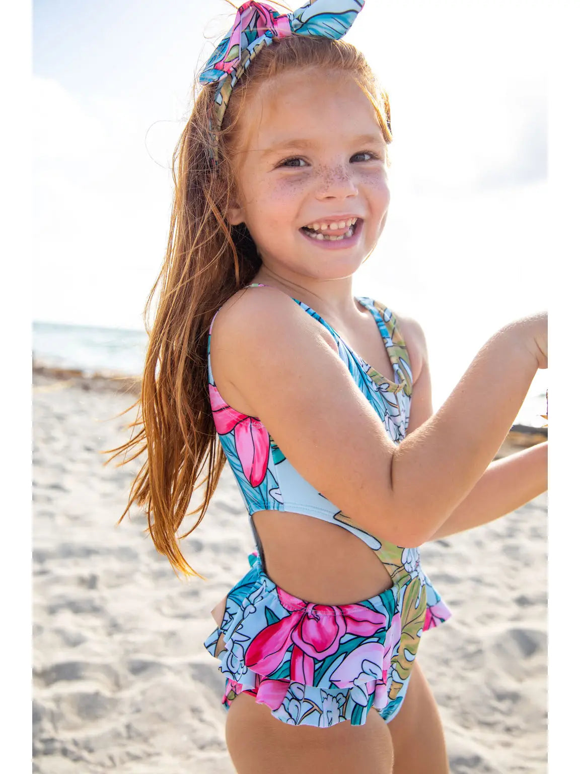 Girls- Blueberry Bay Mint Shell One Piece Swimsuit Swimwear