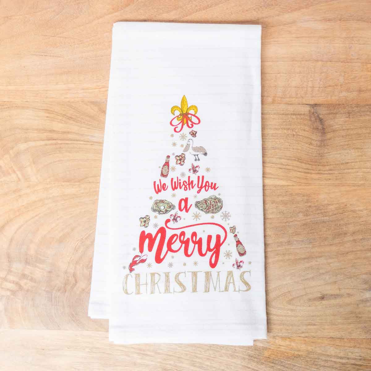 Hand Towels- Cajun Christmas Pinstripe Hand Towels 20x28