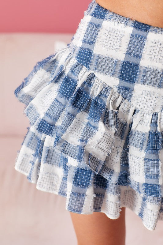 Apparel - Day+Moon Flounce Tiered Textured Mini Skirt