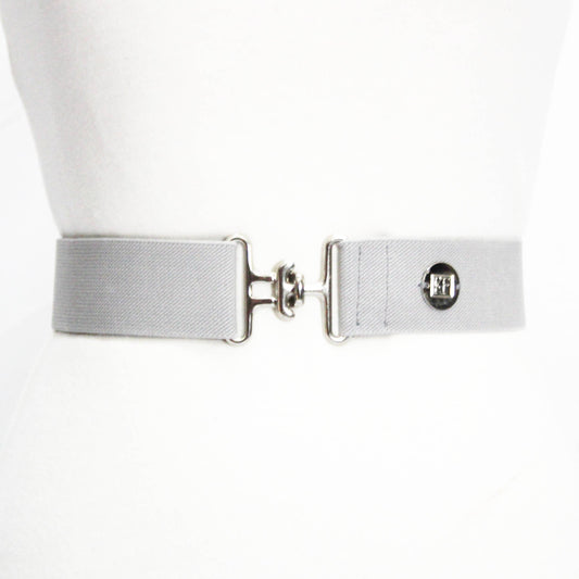 Belts- KF Clothing Gray Solid Elastic