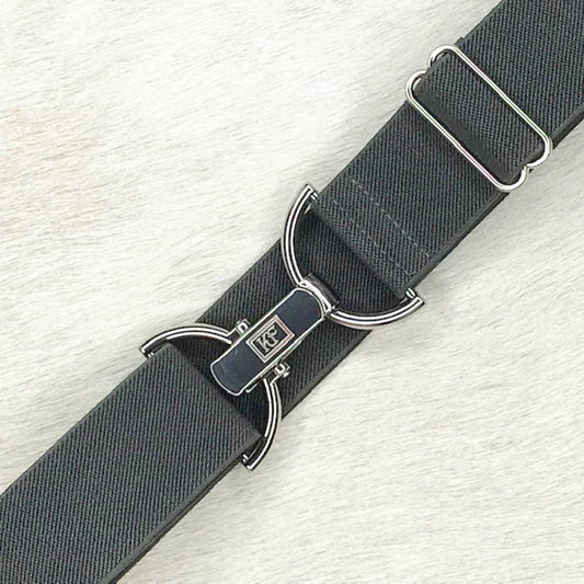 Belts- KF Clothing Dark Gray Solid Elastic