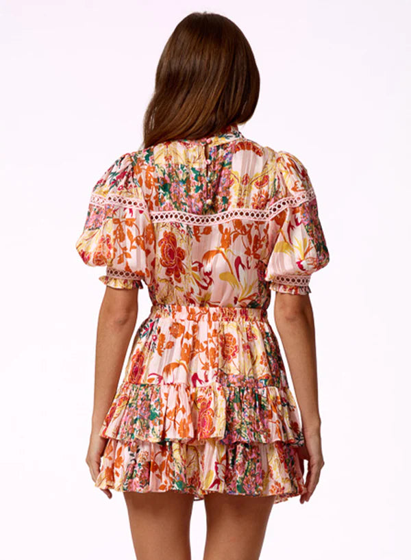 Apparel- Stellah Floral Patchwork Print Mini Skirt