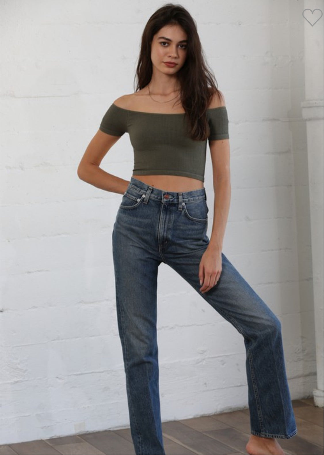 Seamless- By Together Knit Off the Shoulder Crop Top
