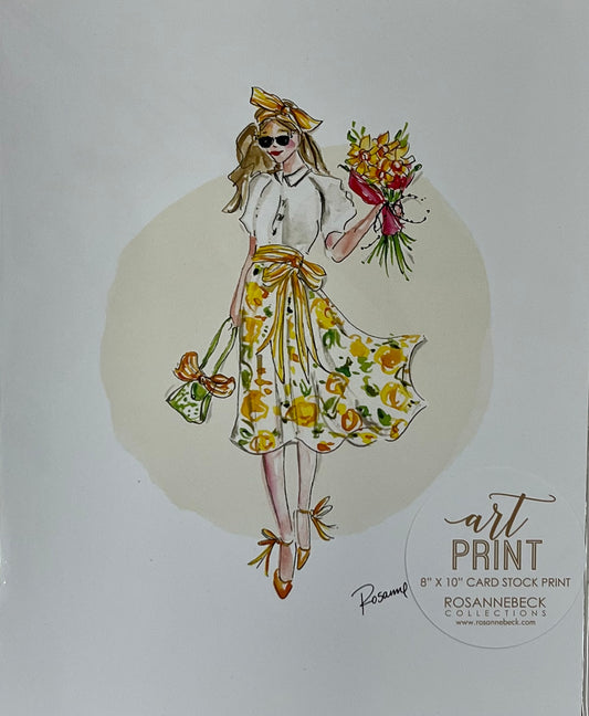 Home- Rosanne Beck Collections Art Print 8x10- Hand Painted Fashionista Spring