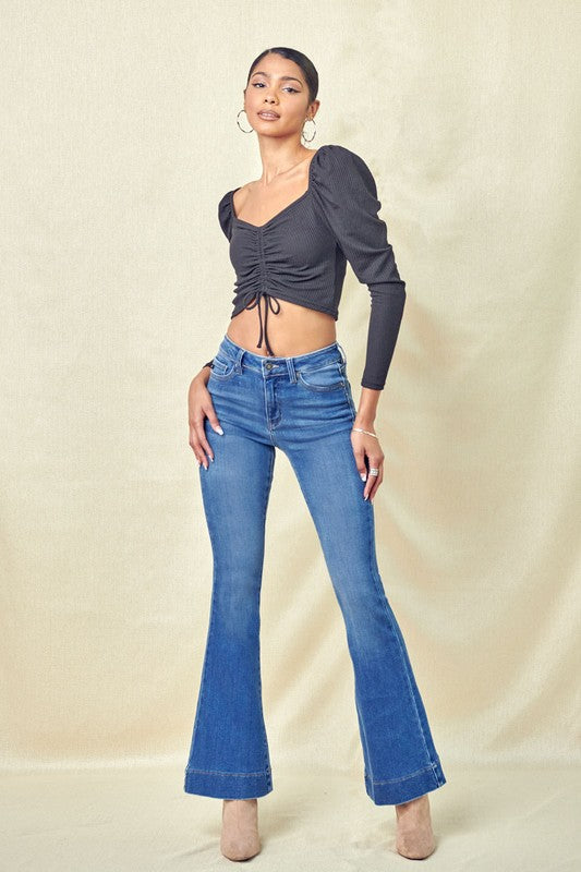 Apparel- Kan Can High Rise Flare Denim Jeans