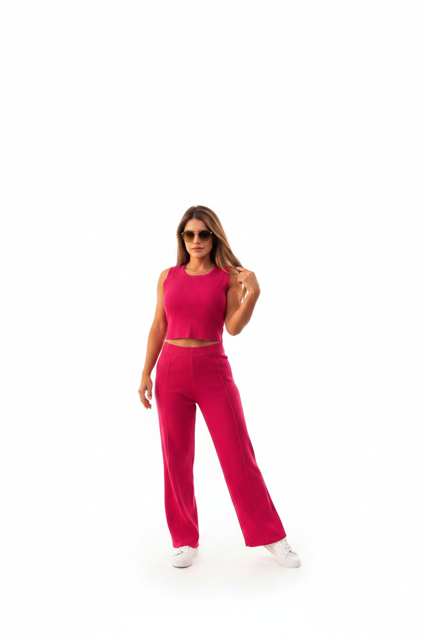 Dreamer Jeans Cropped Tank and Pant Outfit Set