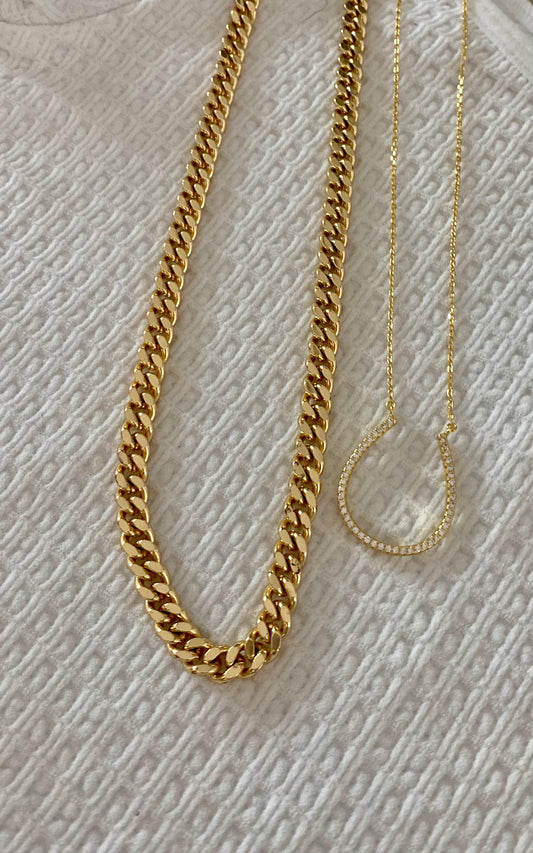 Necklaces- M&E Bling Chain Link Necklace.