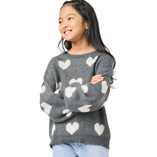 Girls- Hayden Girls Heart Pullover Sweater