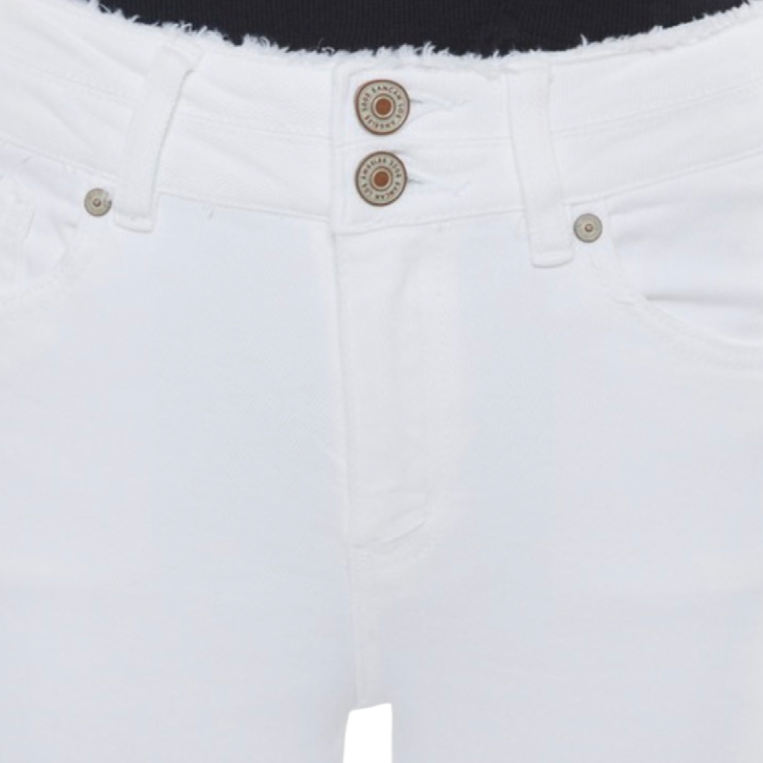 Apparel- Kan Can Hazel High Rise Ankle Skinny Jeans White