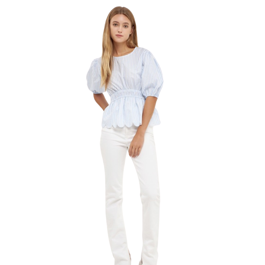 Apparel- English Factory Striped Woven Blouse