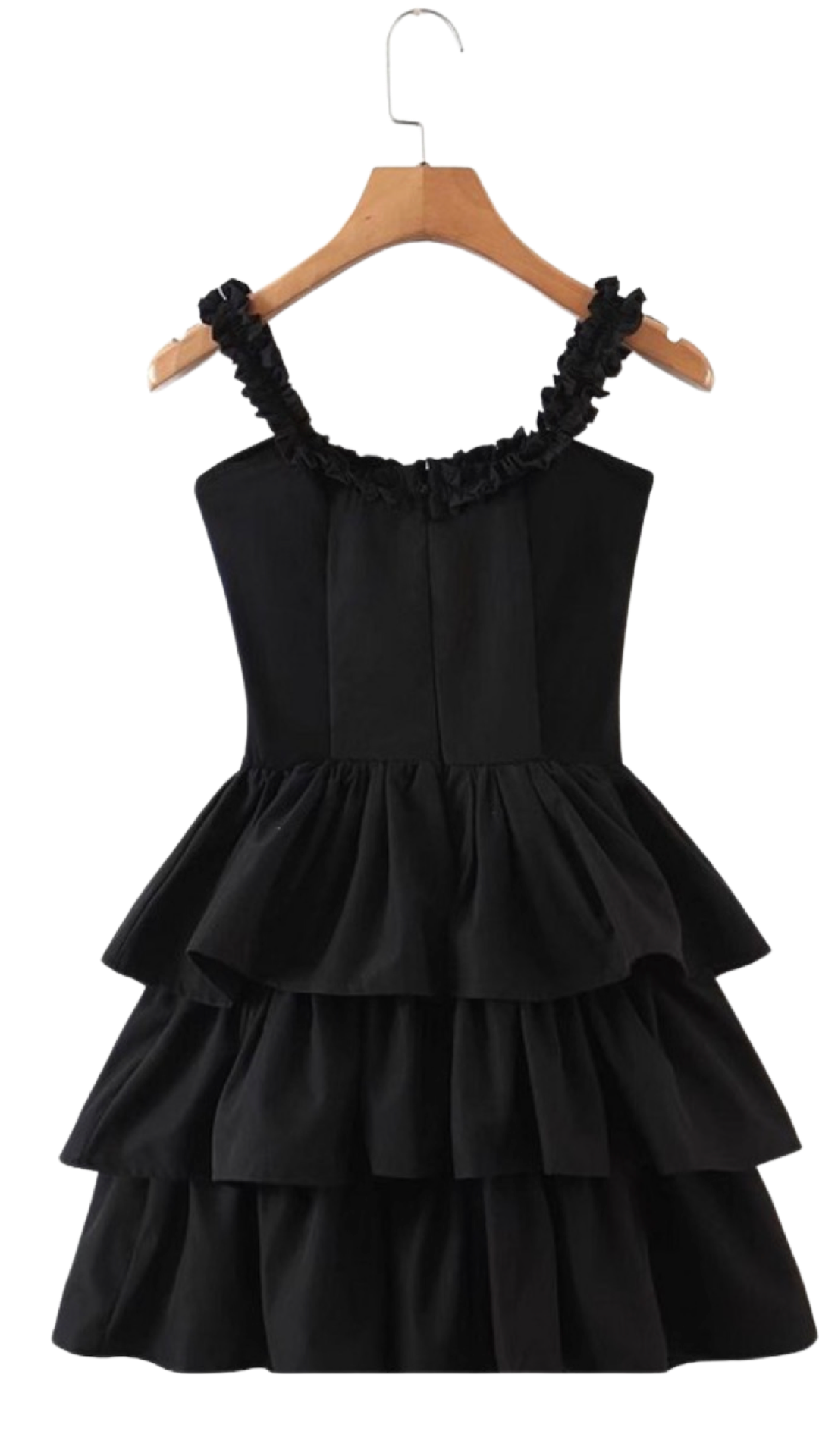 Apparel- M&E  Black  Button Down Ruffled Dress