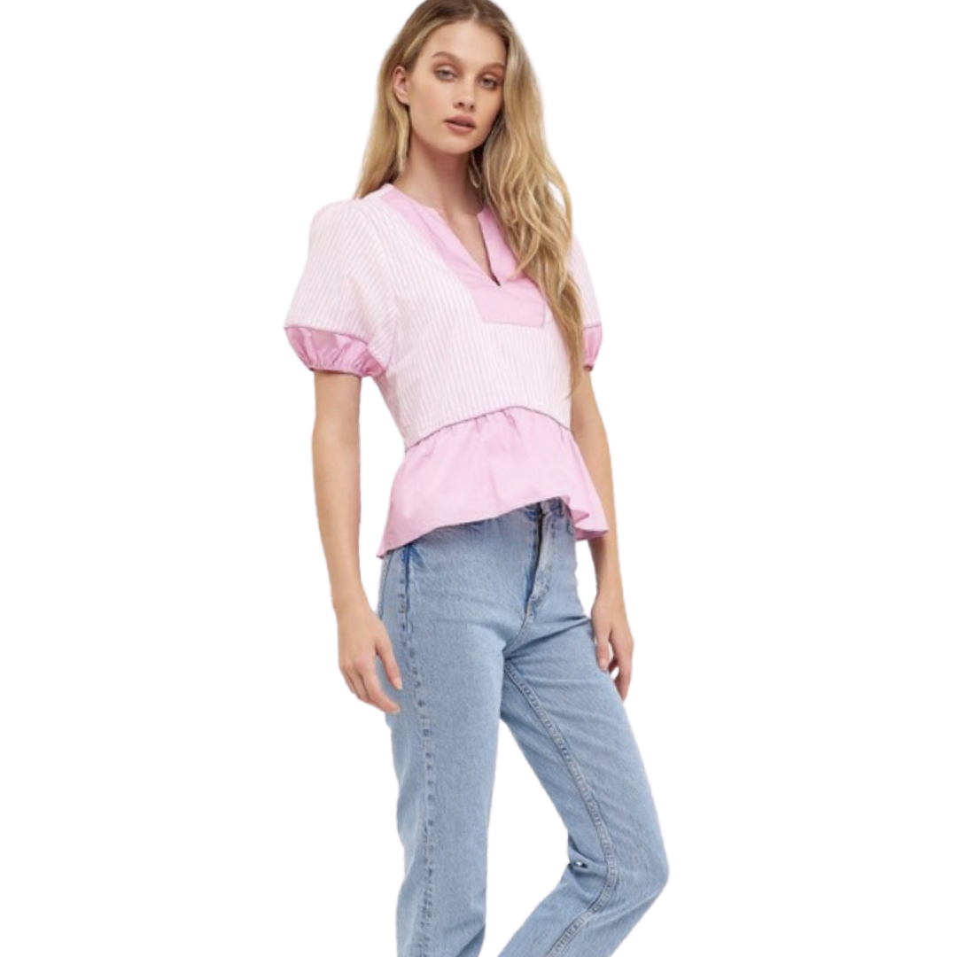Apparel- English Factory Contrast Detail Top